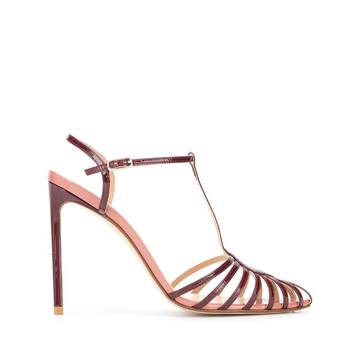 high-heeled cut-out sandals