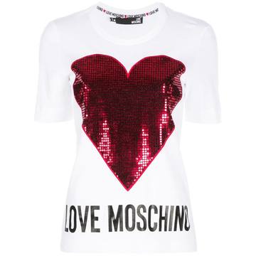 studded heart cotton T-shirt