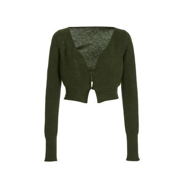 Alzou Cropped Mohair-Blend Cardigan