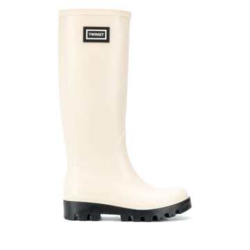 logo-patch rain boots