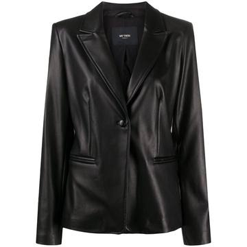 leather effect blazer