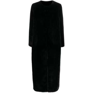 fau-fur midi coat