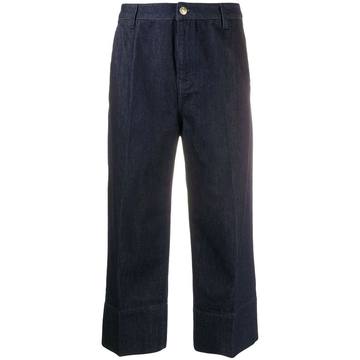 cropped denim trousers