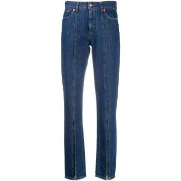 zip-detail straight-leg jeans