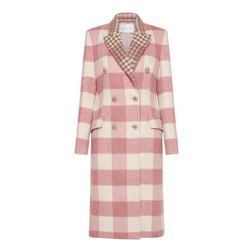 Milina Checked Wool-Blend Double-Breasted Coat