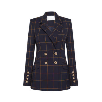 Ines Checked Double-Breasted Blazer