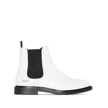 white side panel leather Chelsea boots