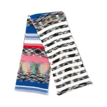 marl knit stripe scarf