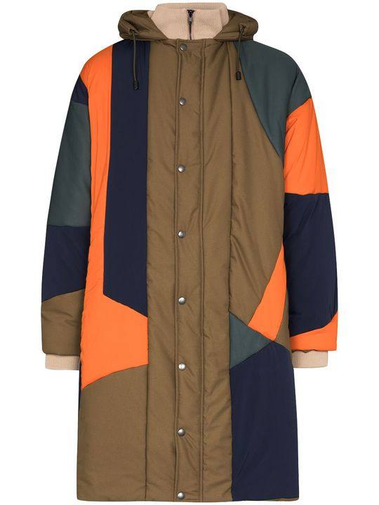 Contrasting Panel Quilted Coat展示图