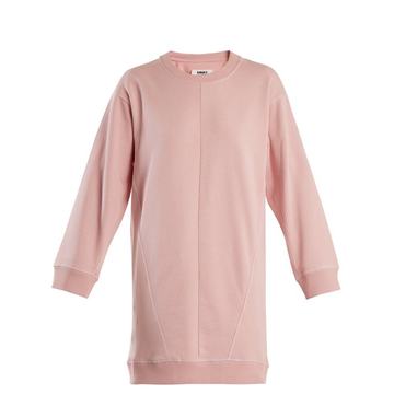 Round-neck cotton sweatshirt dress