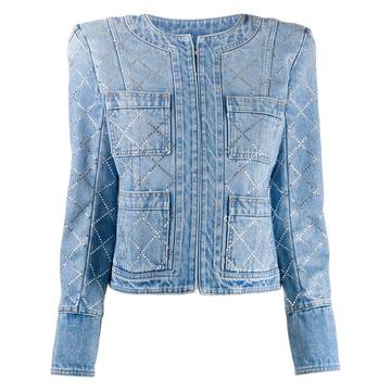 gemstone embellished denim jacket