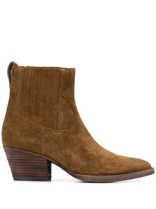 suede cowboy ankle boots展示图