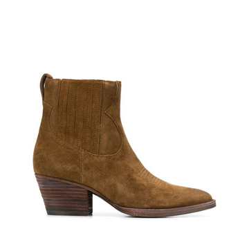 suede cowboy ankle boots