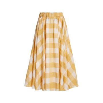 Southerland Checked Woven Full Midi Skirt