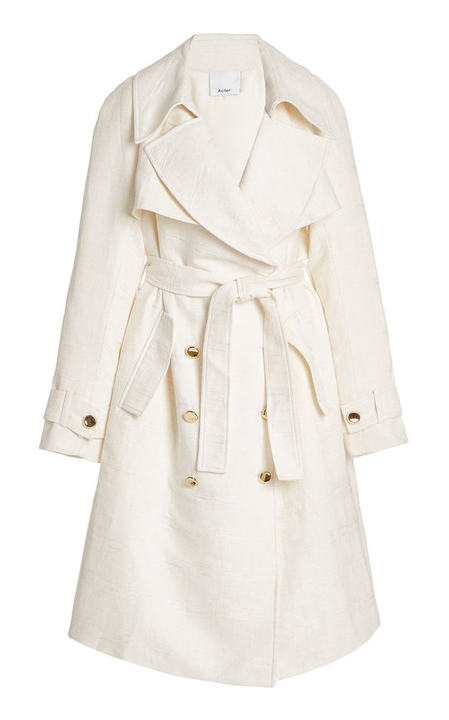 Walsh Jacquard Double-Breasted Trench Coat展示图