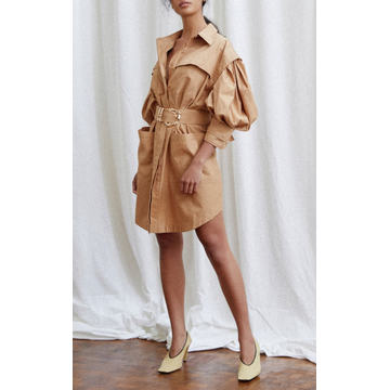 Kindsway Cotton Belted Mini Shirt Dress