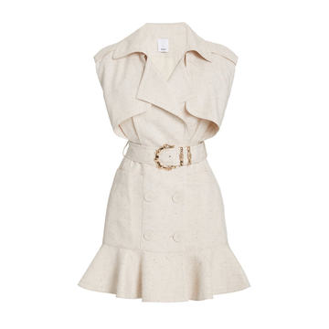 Hanbury Belted Cotton-Blend Belted Mini Trench Dress