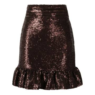 sequinned fishtail mini skirt