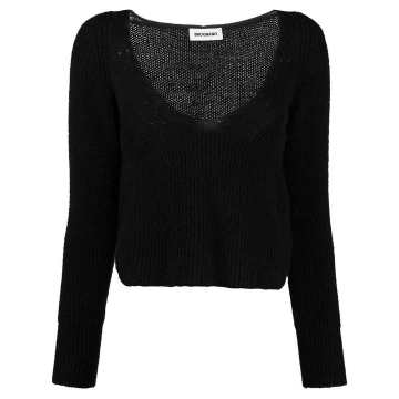 ribbed-knit cropped jumper