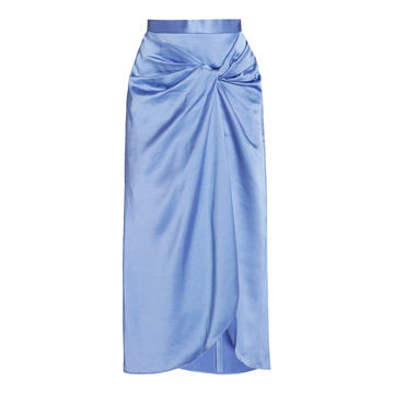 Bonham Draped Satin Midi Skirt