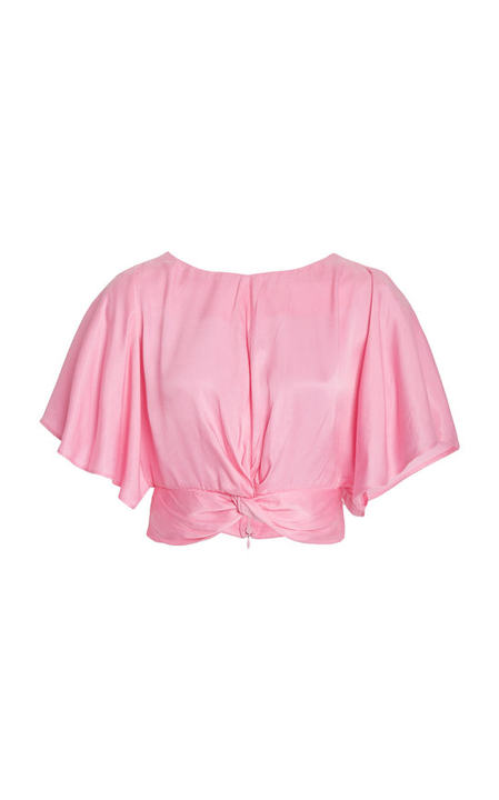 Celcil Knotted Satin Crop Top展示图