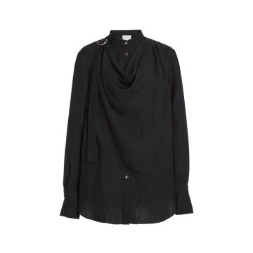 Hillcrest Buckle-Detailed Draped Crepe Top