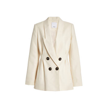 Albany Asymmetric Crepe Double-Breasted Blazer