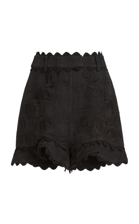 Atlantic Scalloped Embroidered Woven Shorts展示图