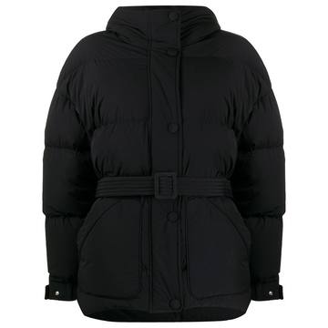 belted puffer coat