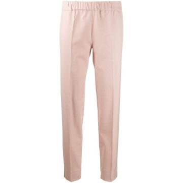 embellished trim pull-on trousers