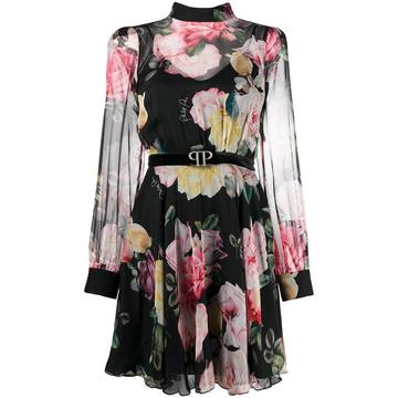 floral belted dress