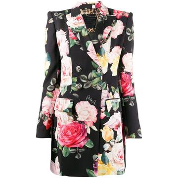 floral print double-breasted blazer