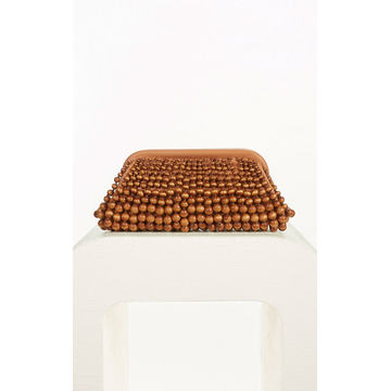 Nia Beaded Wood Clutch