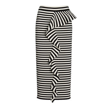 Faesite Striped Knitted Jersey Pencil Skirt