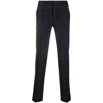 slim fit checked trousers