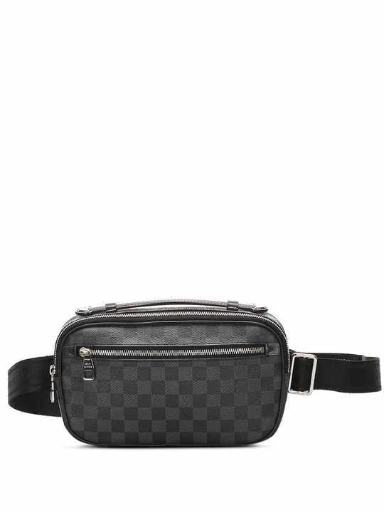 2015 pre-owned Damier Graphite Ambler belt bag展示图