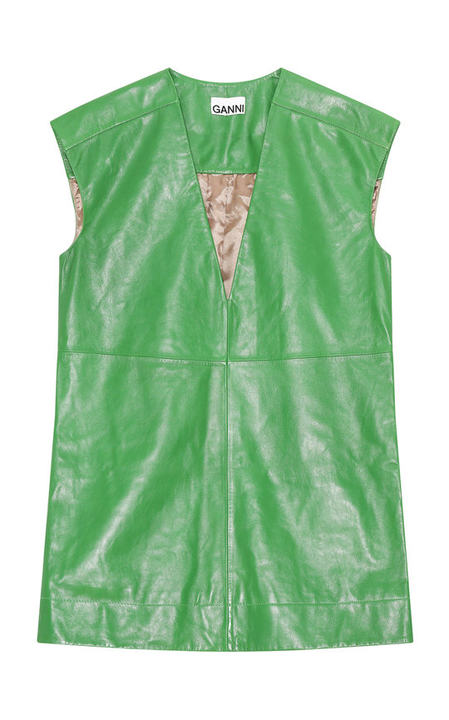 Lamb Leather Sleeveless Mini Dress展示图