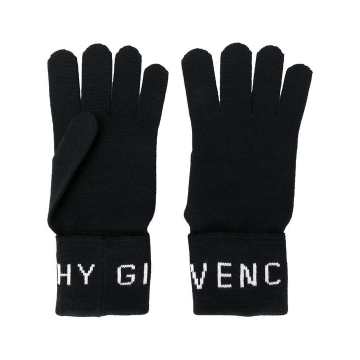 logo knitted gloves