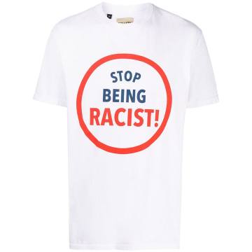 short-sleeved slogan print T-shirt