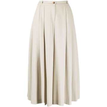 pleated high-waisted culottes