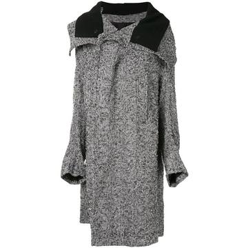 check print oversized coat