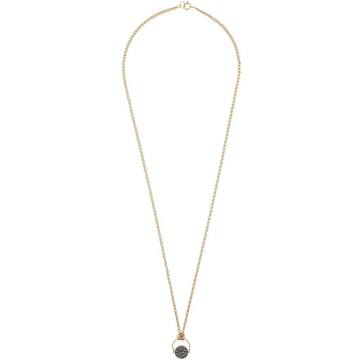 stone-pendant chain necklace