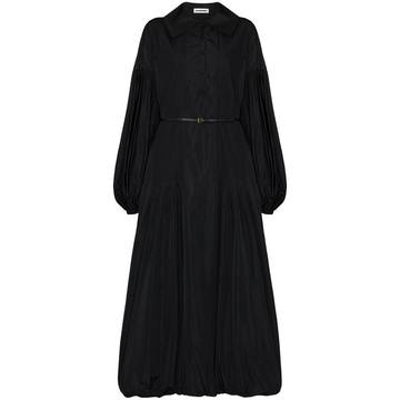 Peter Pan collar puff sleeve maxi dress