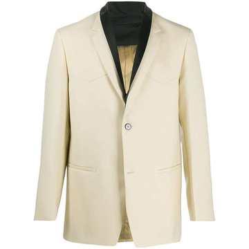 contrast-collar blazer