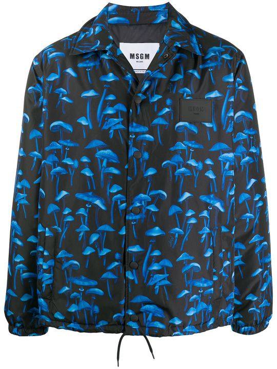 mushroom-print shirt jacket展示图