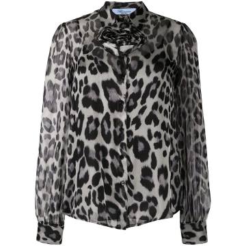 sheer leopard print shirt