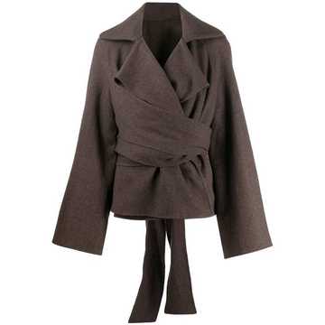 tie-waist wool jacket