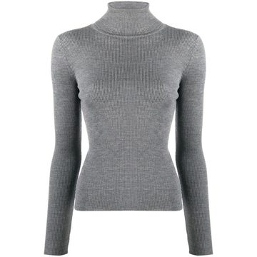 ribbed-knit roll-neck jumper