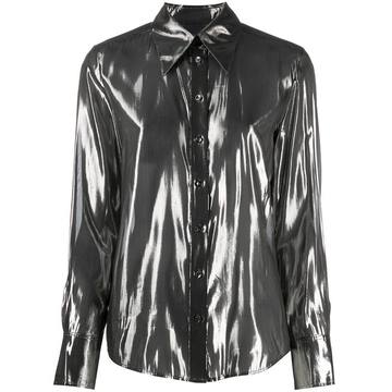 metallic sheer shirt