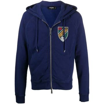 logo-patch zipped hoodie